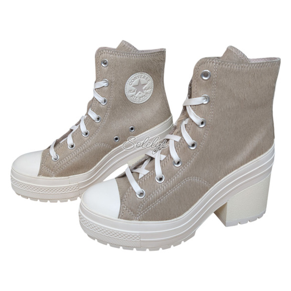 Converse Chuck 70 De Luxe Heel Genuine Calf Pony Hair Platform Sneaker 9 NEW - Picture 4 of 11